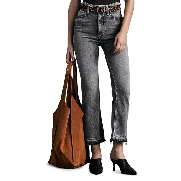 Rag & Bone Women's Casey High Rise Ankle Flare Jeans in Harley Grey B4HP $255 - Picture 1 of 3
